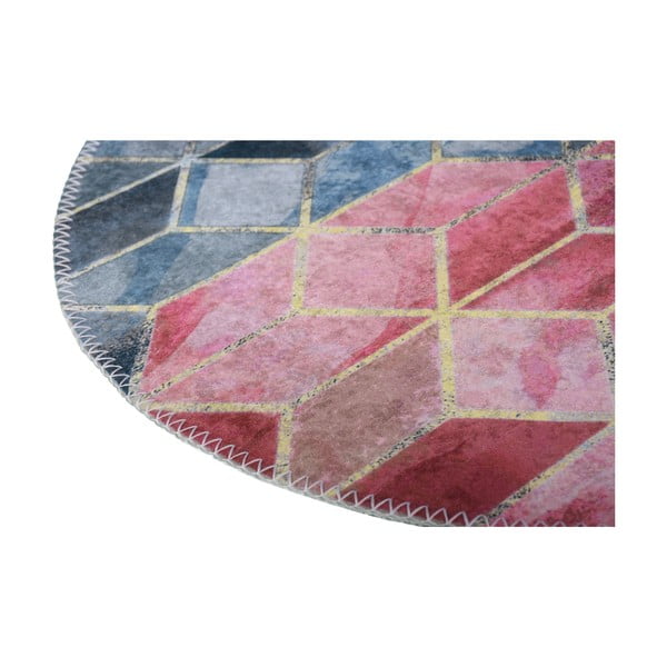 Różowo-jasnoszary okrągły dywan odpowiedni do prania ø 100 cm – Vitaus-image-2