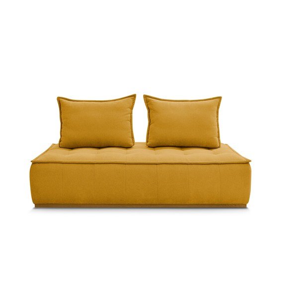 Musztardowa sofa z tkaniny szenilowej 175 cm Elisa – Bobochic Paris