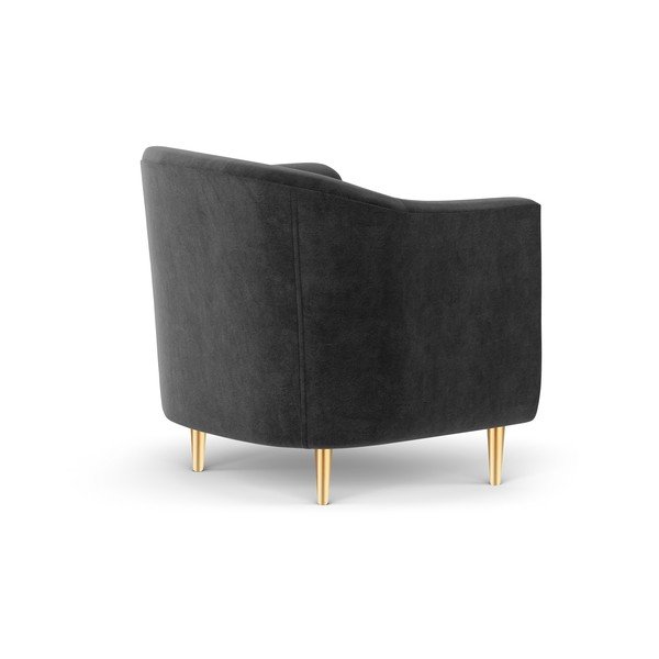 Ciemnoszary aksamitny fotel Kooko Home Corde-image-3
