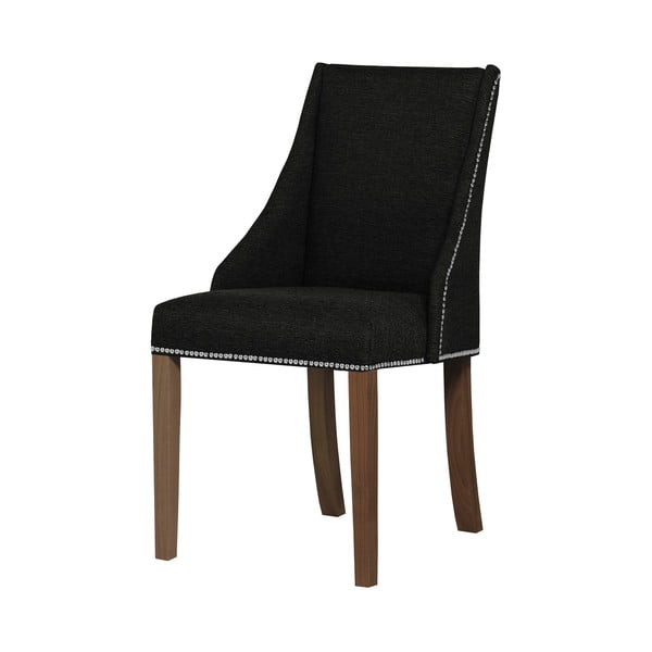 Czarne krzesło z ciemnobrązowymi nogami Ted Lapidus Maison Patchouli