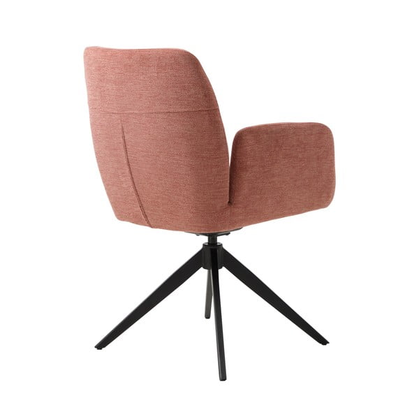 Różowy tapicerowany fotel jadalniany z podłokietnikami Roxana – Unique Furniture-image-4