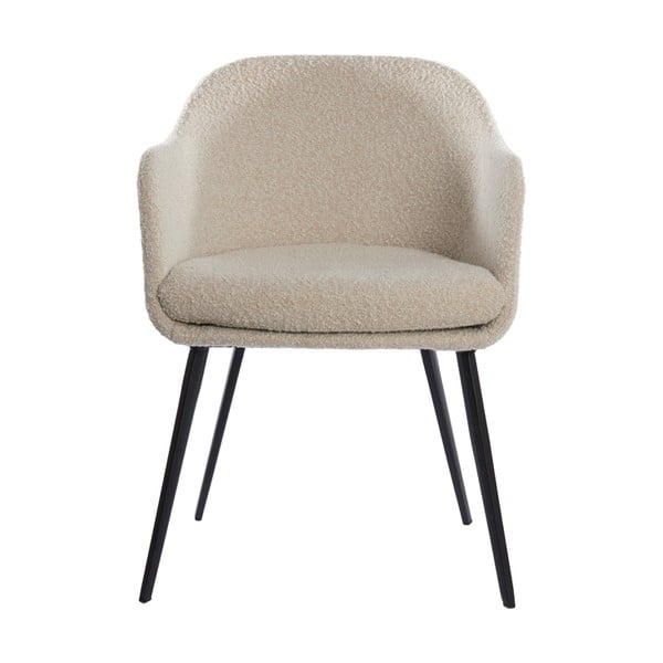 Kremowy tapicerowany fotel jadalniany z podłokietnikami Leone – Light & Living-image-1