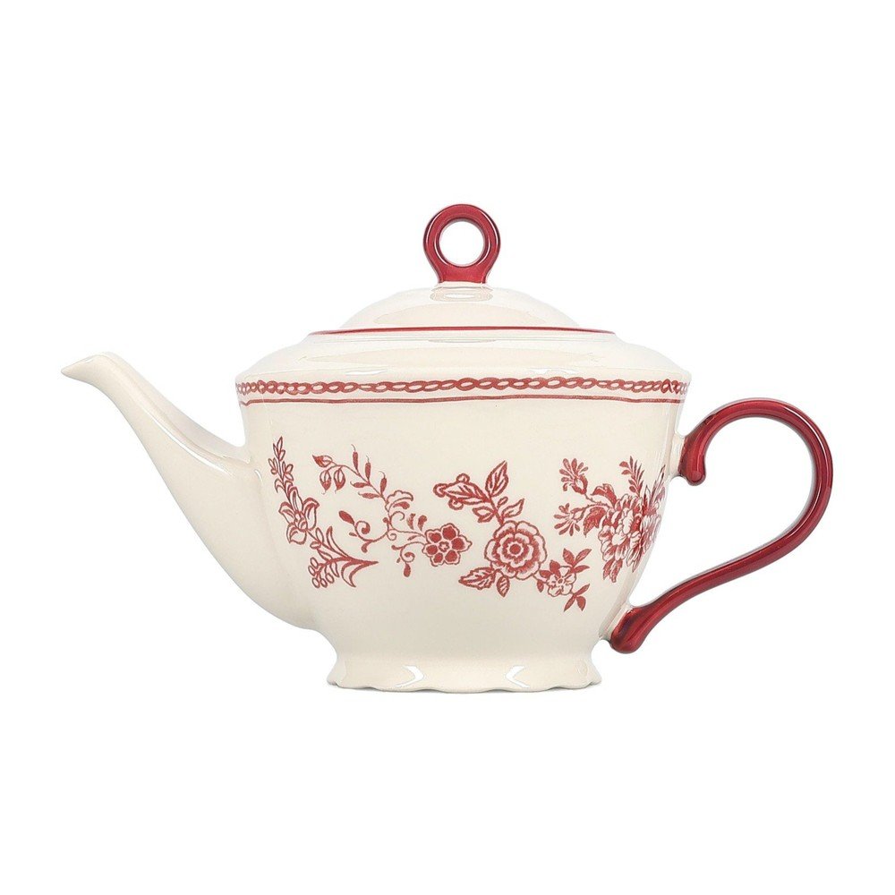 Bordowy/w kolorze kości słoniowej porcelanowy dzbanek do herbaty 920 ml Cyril – S|P Collection
