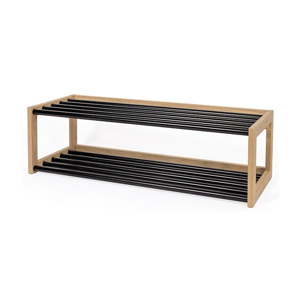 Czarno-naturalny regał na buty – Woodman-image-3