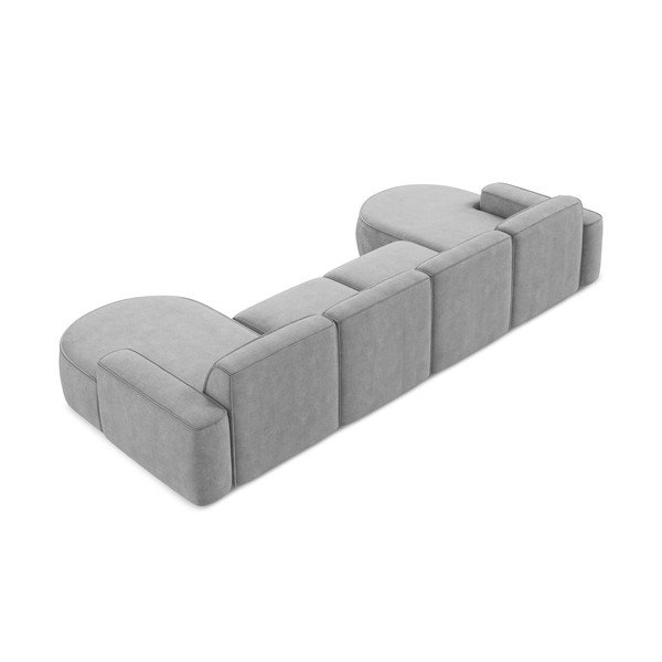 Jasnoszary narożnik z tkaniny szenilowej (w kształcie litery U) Omao – Makamii-image-3