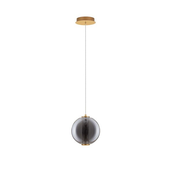 Szara metalowa lampa wisząca LED ze szklanym kloszem ø 22 cm Navi – Nova Luce