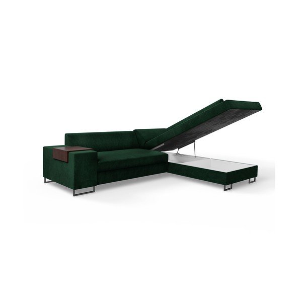 Zielona rozkładana sofa prawostronna Cosmopolitan Design San Diego-image-4