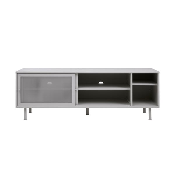 Szara metalowa szafka pod TV 160x55x45 cm Veep – Unique Furniture-image-3
