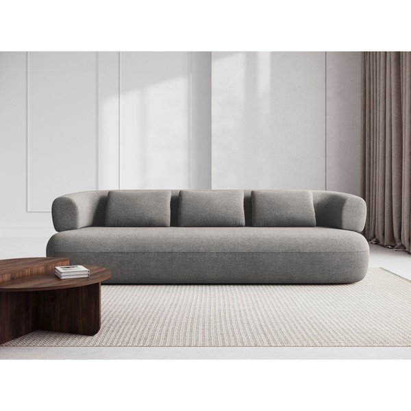 Jasnoszara sofa z materiału bouclé 200 cm Jenny – Micadoni -image-1