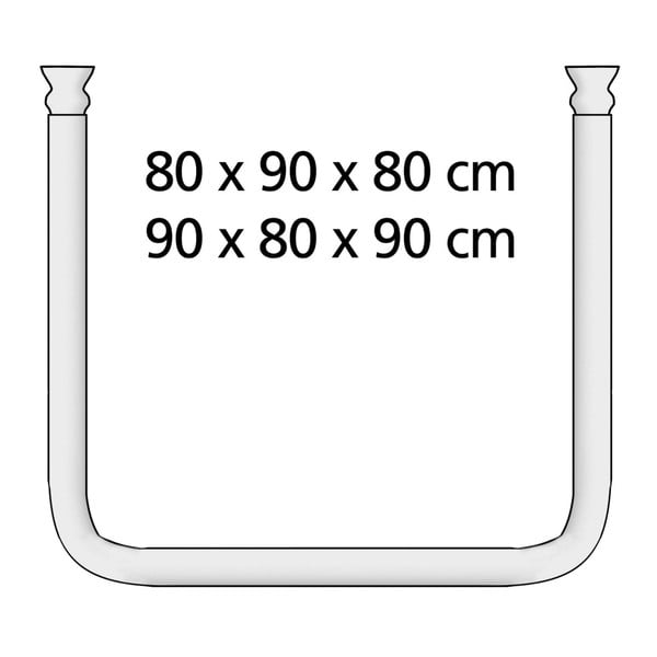 Biały uniwersalny drążek narożny na zasłonę prysznicową Wenko, ø 2,8 cm-image-3
