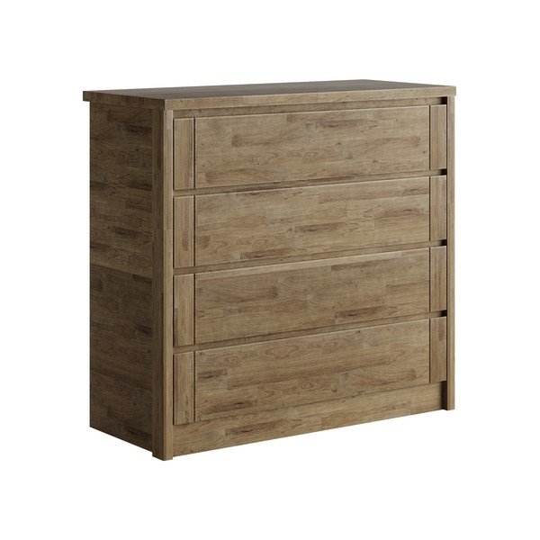 Brązowa niska komoda z litego drewna dębowego 105x96 cm Timo – Olivia Living