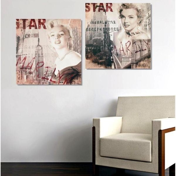 Dwuczęściowy obraz Star Marilyn, 35x70 cm