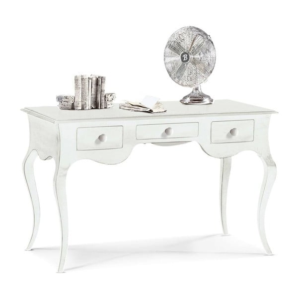 Białe biurko drewniane z 3 szufladami Castagnetti Mare