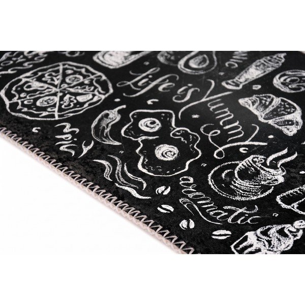 Czarny chodnik odpowiedni do prania 80x200 cm Life Is Yummy – Vitaus-image-2