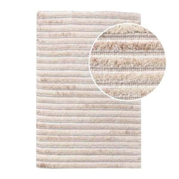 Kremowy wełniany dywan tkany ręcznie 60x90 cm Mango – House Nordic