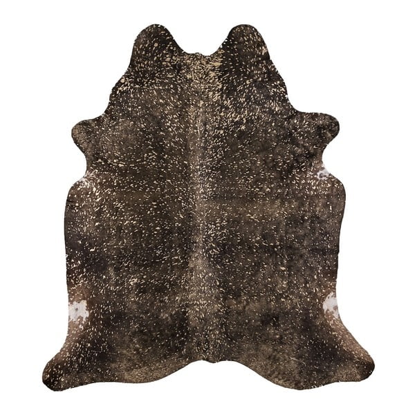 Dywan z prawdziwej skóry Arctic Fur Gold Mettalic Nero, 184x177 cm
