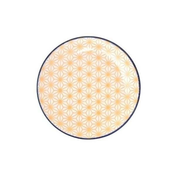 Mały żółty talerz porcelanowy Tokyo Design Studio Star, ⌀ 16 cm