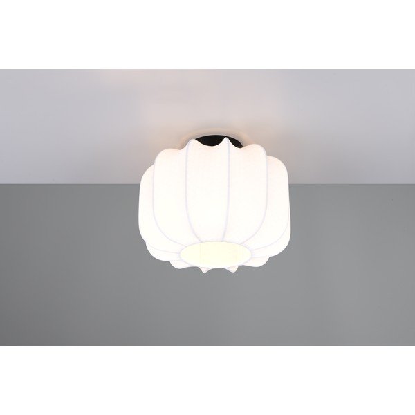 Biała metalowa lampa sufitowa z tekstylnym kloszem ø 25 cm Madleine – Reality-image-1