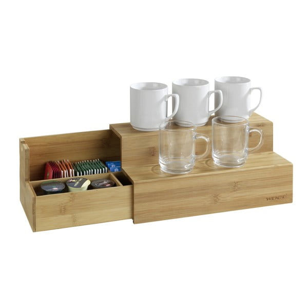 Pojemnik bambusowy na herbatę z półkami na kubki Wenko-image-2