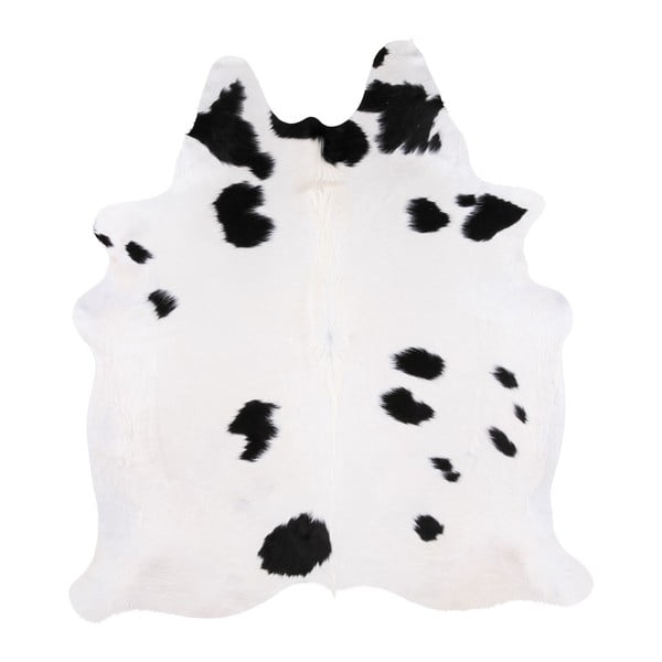 Czarno-biały dywan z prawdziwej skóry Arctic Fur Nero Creamy, 184x172 cm