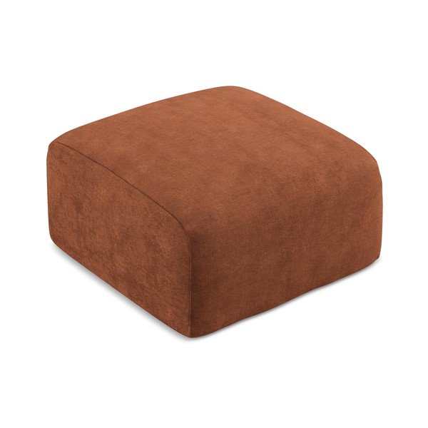 Podnóżek z tkaniny szenilowej w kolorze terakoty Leila – Makamii-image-2