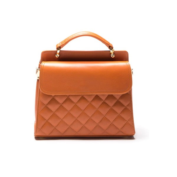 Torebka skórzana Quilted Cognac-image-2