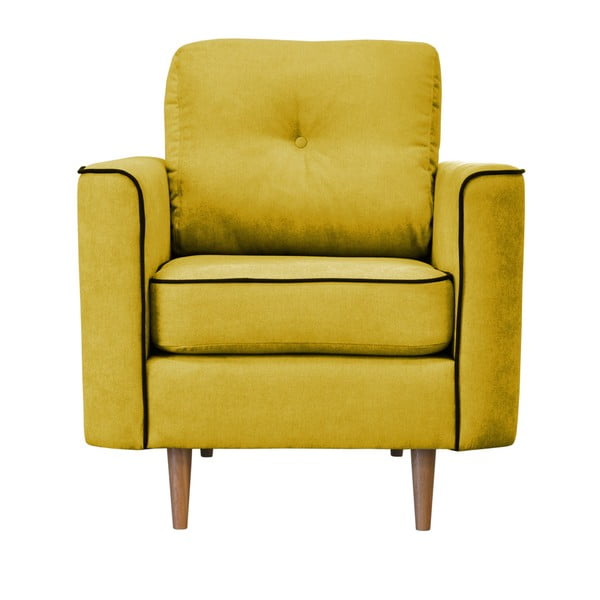 Żółty fotel z jasnymi nogami Mazzini Sofas Butterfly