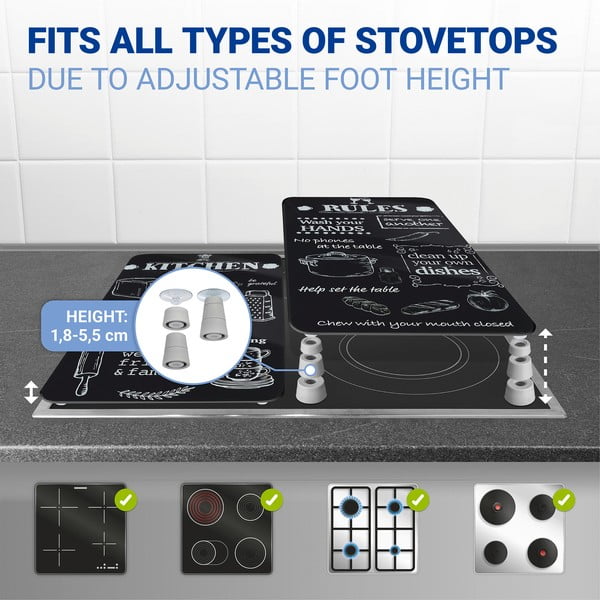 Płyty ochronne na kuchenkę ze szkła hartowanego zestaw 2 szt. 52x30 cm Kitchen Rules – Maximex-image-4