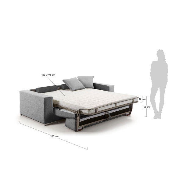 Jasnoszara sofa rozkładana La Forma Big-image-4