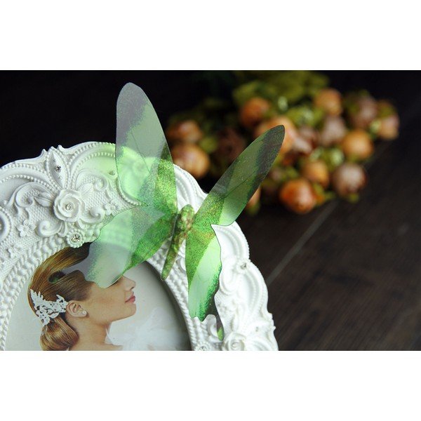 Zestaw 18 naklejek elektrostatycznych 3D Ambiance Butterflies Green-image-3