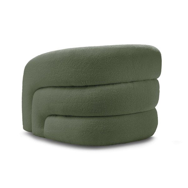 Zielony obrotowy fotel z materiału bouclé Elina – Bobochic Paris-image-4