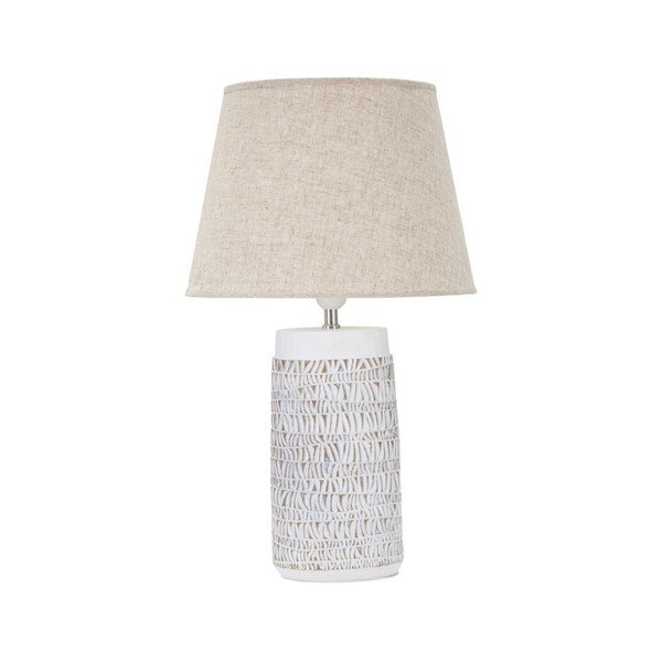 Beżowa lampa stołowa z tekstylnym kloszem (wysokość 60,5 cm) Nairobi – Mauro Ferretti