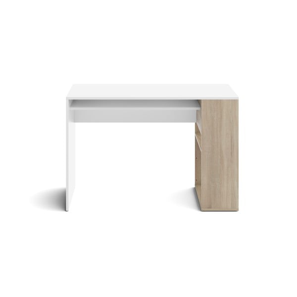 Białe biurko w dekorze dębu 114x50 cm Yale – TemaHome 