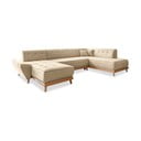 Beżowa rozkładana sofa w kształcie litery "U" Miuform Dazzling Daisy, prawostronna