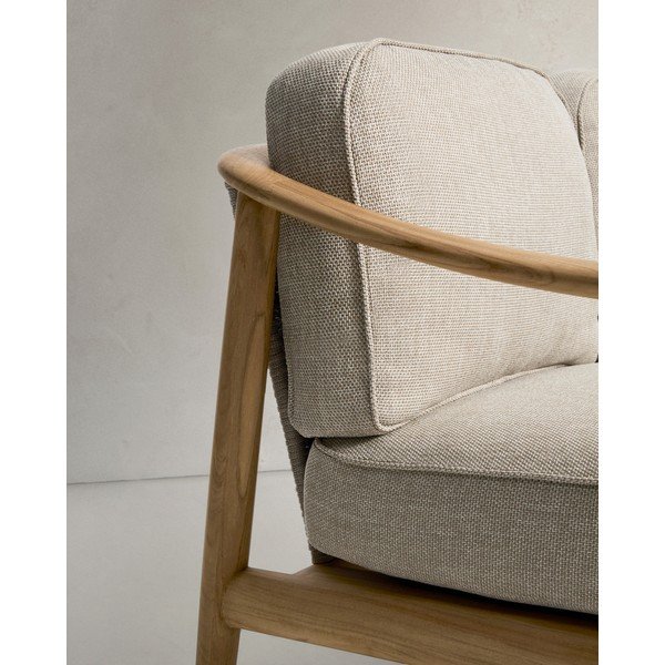 Beżowa/w naturalnym kolorze tapicerowana sofa ogrodowa Elunda – Kave Home-image-2