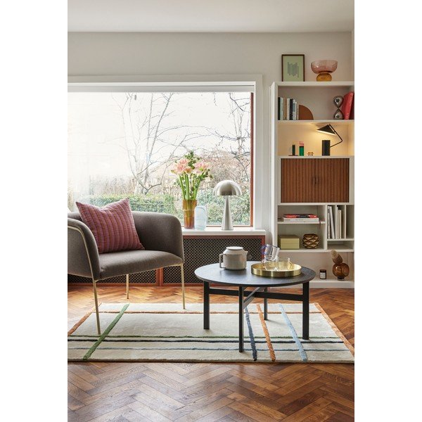 Beżowy dywan z domieszką bawełny Hübsch Ester, 120x180 cm-image-1