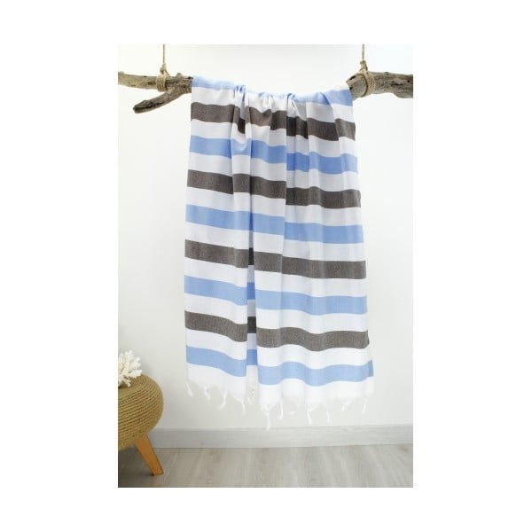 Ręcznik w paski Hammam Rainbow Style, 100x180 cm