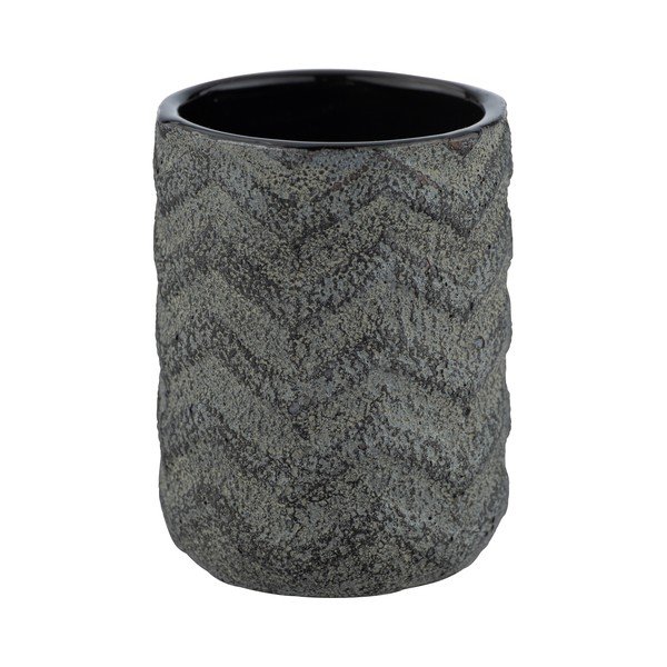Ciemnoszary ręcznie malowany kubek na szczoteczki Wenko Mantua-image-3