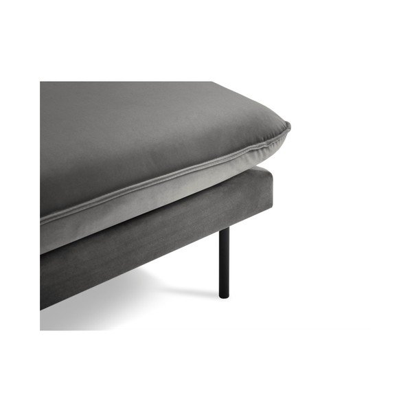 Ciemnoszary aksamitny szezlong z podłokietnikiem po prawej stronie Cosmopolitan Design Vienna-image-3