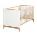 Biało-naturalne łóżeczko z litego drewna bukowego 70x140 cm Finn – Roba