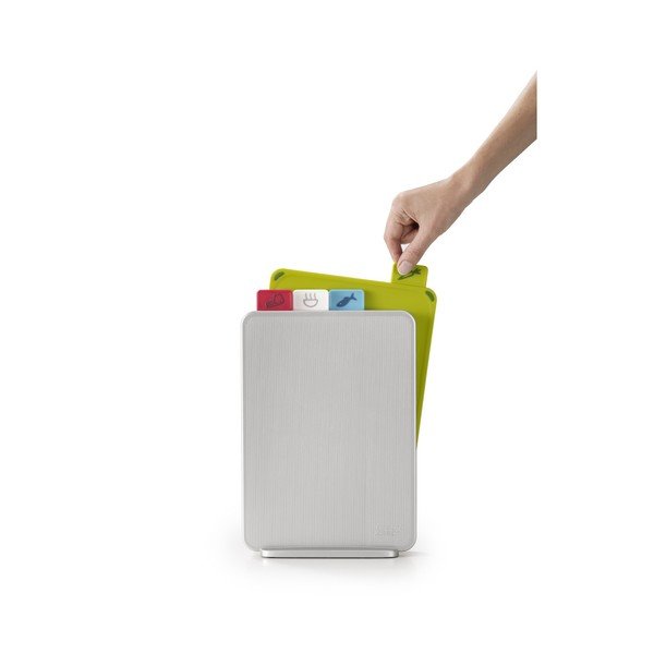 Jasnoszary stojak z 4 deskami do krojenia Joseph Joseph Index, 20x30 cm-image-1