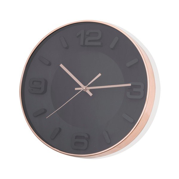 Czarny zegar ścienny Brandani Rose Gold