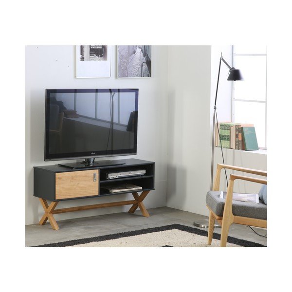 Antracytowa szafka pod TV Marckeric Leidi, 110x52 cm-image-2