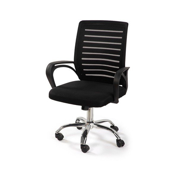 Czarne tapicerowane krzesło biurowe Evon – Bonami Essentials