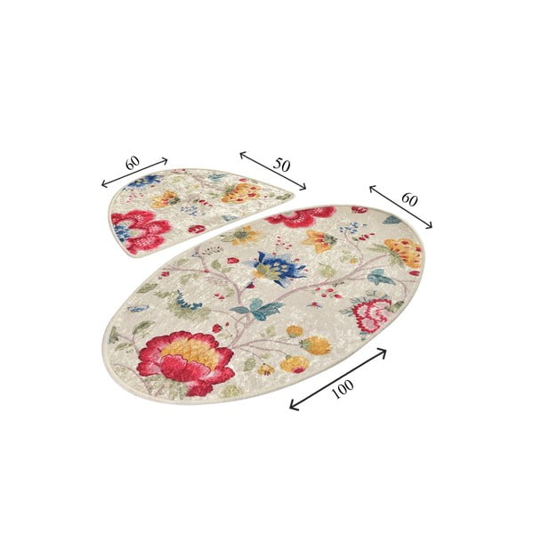 Jasnobrązowe dywaniki łazienkowe zestaw 2 szt. 60x100 cm Arya – Foutastic-image-3