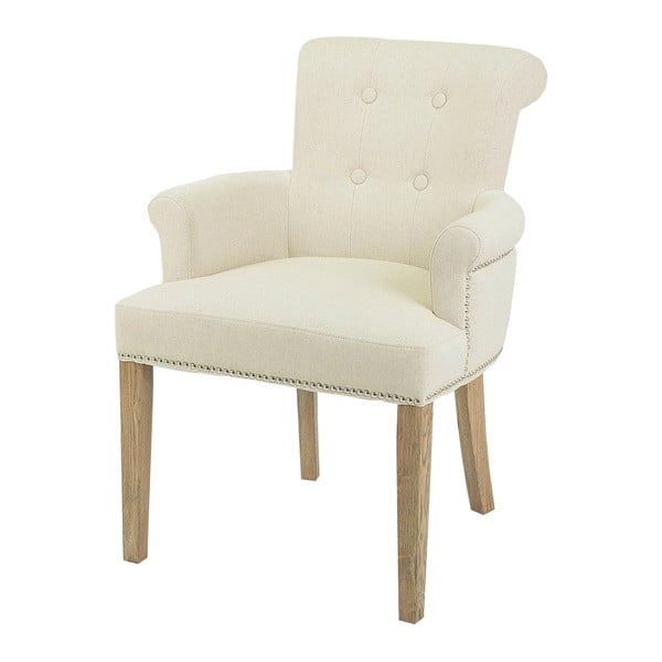 Kremowe krzesło z naturalnymi nogami Artelore Sally