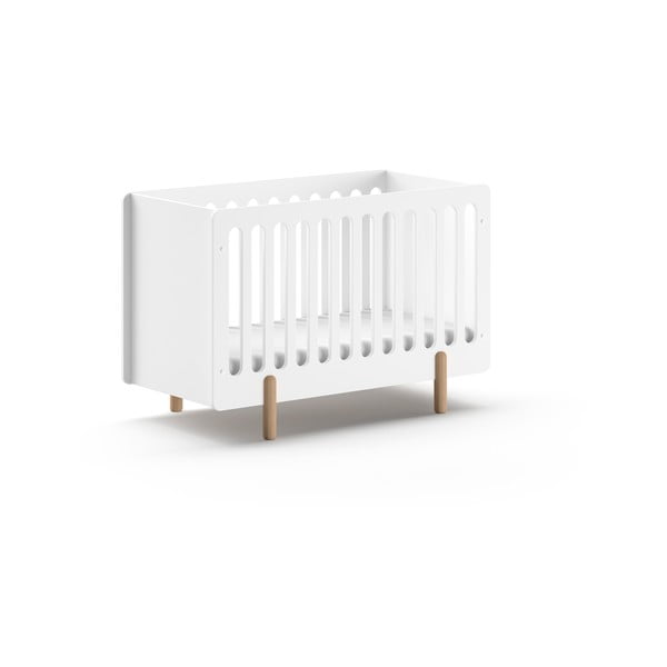 Białe łóżeczko z litego drewna sosnowego 60x120 cm SMILE – Vipack-image-2