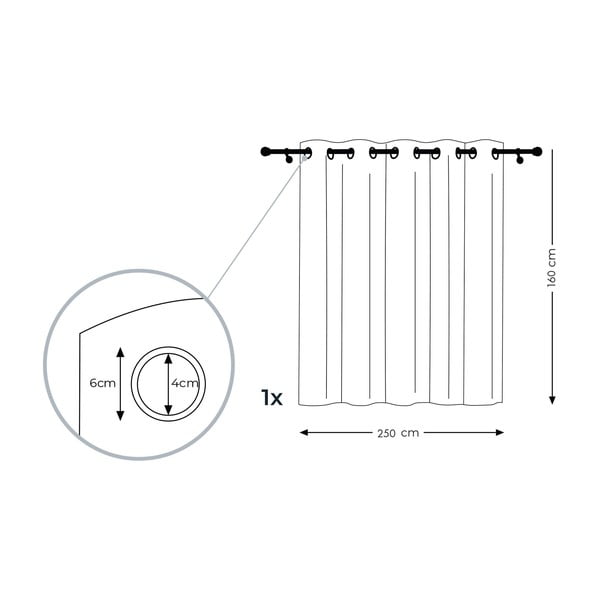 Beżowa zasłona AmeliaHome Voile Eyelets, 160x250 cm-image-3
