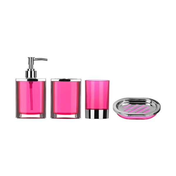 Różowy zestaw łazienkowy Premier Housewares Cristallo