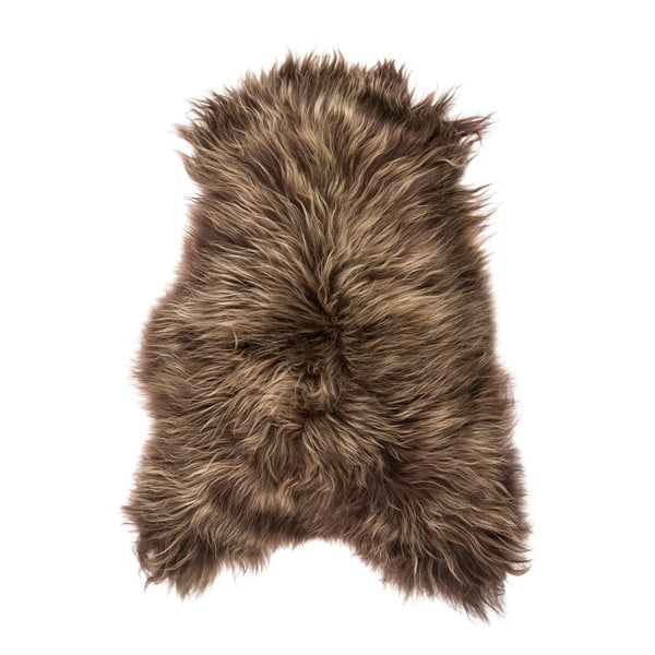 Brązowy futrzany dywan z owczej skóry z długim włosiem Arctic Fur Chesto, 90x50 cm